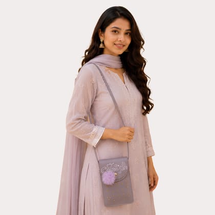 Midnight Charm Embellished Mobile Sling Bag