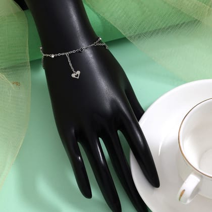Polished Silver Color Stainless Steel Silver Plated Demi Fine Bracelet-Bracelet Size: Adjustable / silver / Alloy With Good Quality Silver Plated