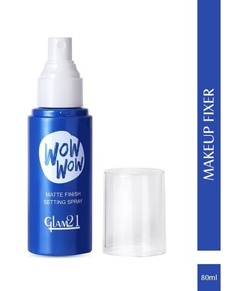 Glam21 Wow Matte Fix Setting Spray for Face Makeup Lightweighted Make-up Fixure 80ml Transparent