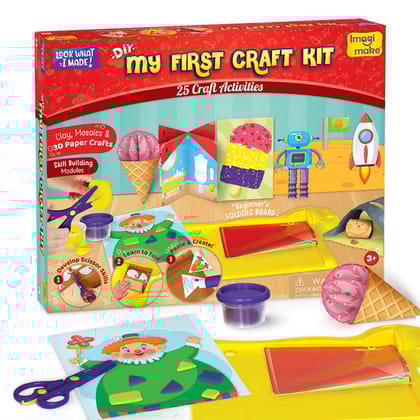 Imagimake My First Craft Kit - Scissor Activity Book, Origami, Art & Craft Set for 3+ Kids