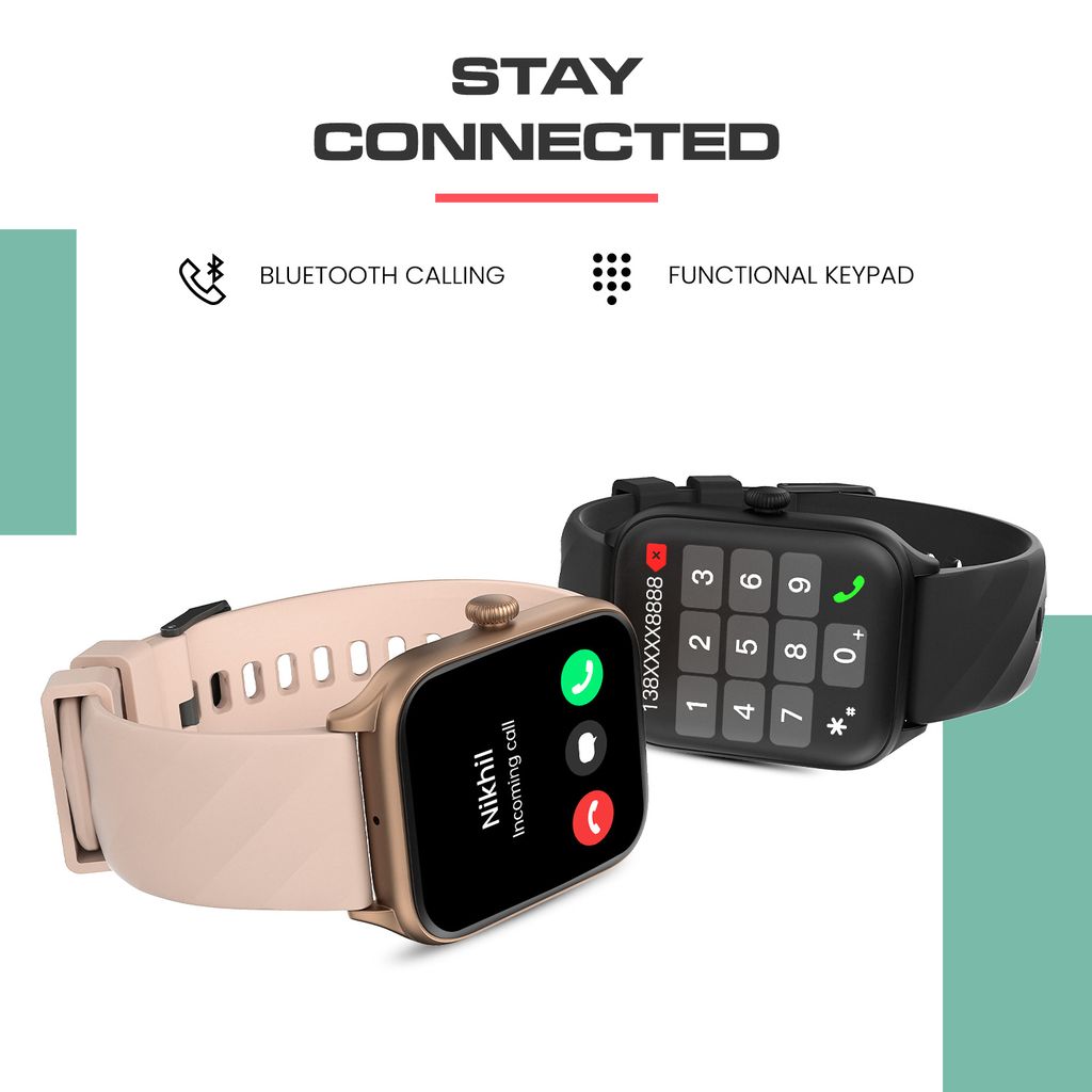 CELLECOR M1 Stew 1.83 IPS Display Smart Watch, Bluetooth Calling, Unlimited Watch Faces, 100+ Sports Modes, Health Suite, Voice Assistance (Gold-Pink)