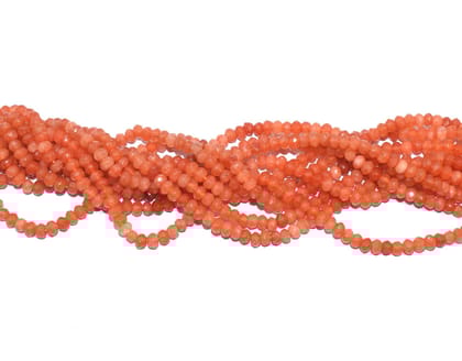 Gemstone Faceted Roundel Agate Loose Beads , 3X4 MM , FDB-006-Per String of Approx 115 PCS / 3X4 MM
