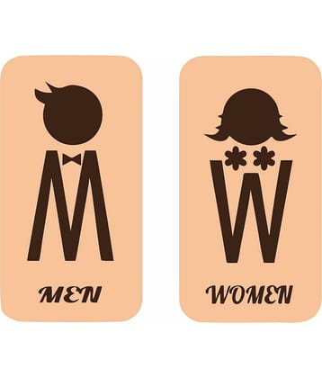 Asmi Collection Self Adhesive Vinyl Toilet Restroom Sign Bathroom Sticker ( 16 x 9 cms )
