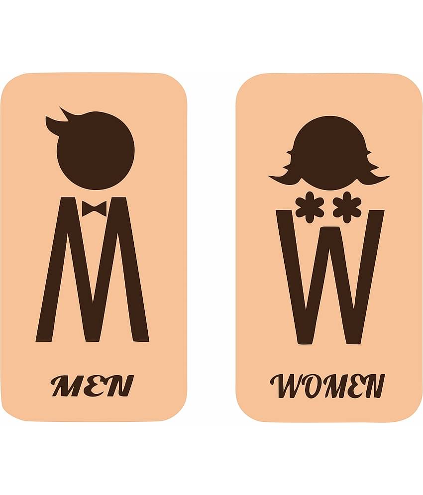 Asmi Collection Self Adhesive Vinyl Toilet Restroom Sign Bathroom Sticker ( 16 x 9 cms )