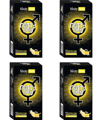 NottyBoy Fruit Banana Flavoured Thin Condoms - 40 Units
