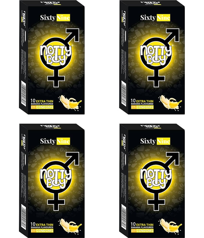 NottyBoy Fruit Banana Flavoured Thin Condoms - 40 Units