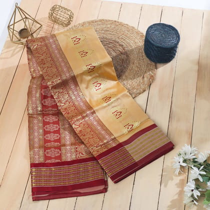 TheHangr Golden Designer Silk Saree