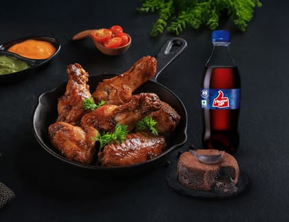Smoke N Grill Chicken Wings + Chocolava + Thums Up