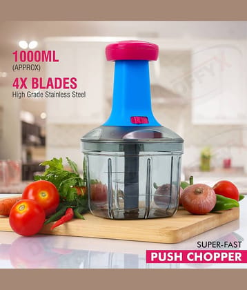 OFFYX Pink Plastic Mannual Chopper 1000 ml ( Pack of 1 )