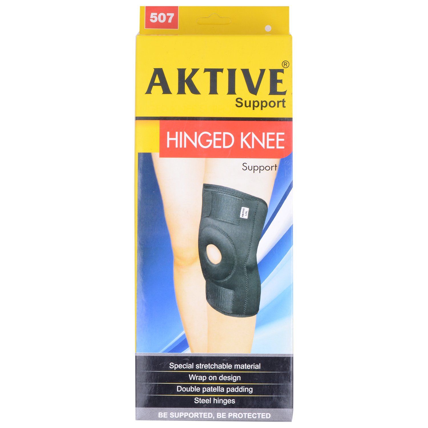 Hinged Knee Support Open Patella (Black)