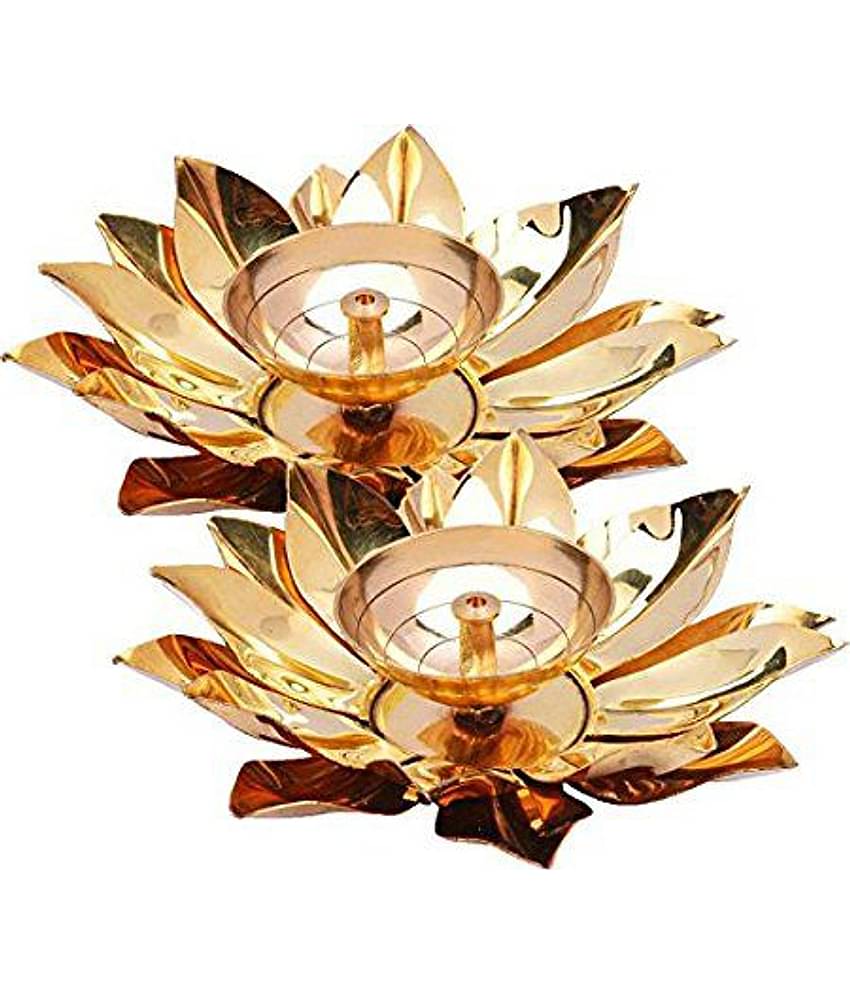 Heaven Decor Brass Akhand Diya - Pack of 2