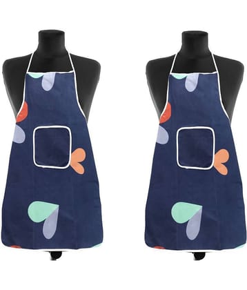 Aazeem Others Printed Kitchen Apron with 1 Center Pocket ( Pack of 2 )