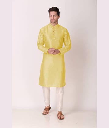 koshin Lime Green Silk Men's Regular Kurta ( Pack of 1 )