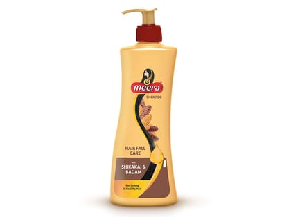 Meera Hairfall Care Shampoo, Goodness Of Badam & Shikakai, For Strong & Healthy Hair, For Men And Women, Paraben Free, 340 ml
