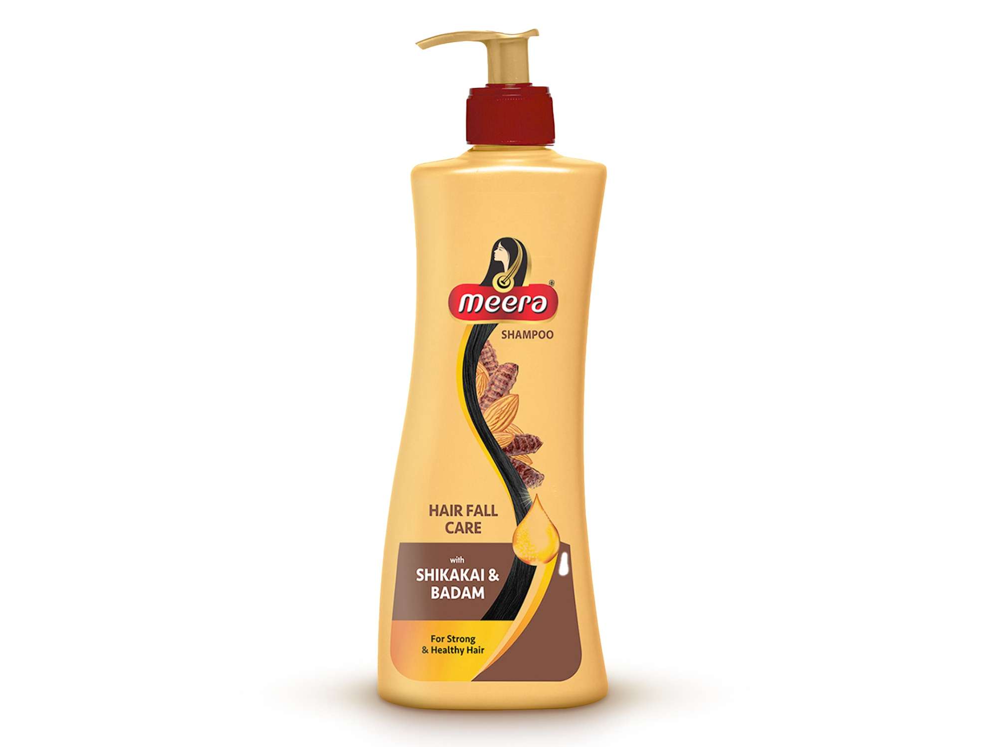 Meera Hairfall Care Shampoo, Goodness Of Badam & Shikakai, For Strong & Healthy Hair, For Men And Women, Paraben Free, 340 ml