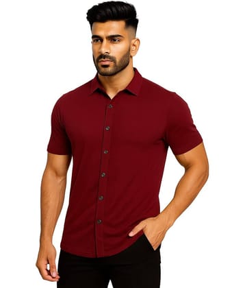 Tfurnish Cotton Blend Regular Fit Solids Half Sleeves Men's Casual Shirt - Blue ( Pack of 1 )