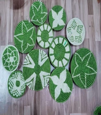 The Handwoven Sabai Grass Wall Plate Combo Set The Handwoven Sabai Grass Wall Plate Combo Set