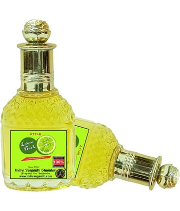 INDRA SUGANDH BHANDAR Attar For Men|Women|Pujan Lime Fresh Pure Lemon Perfume 24 Hours Long Lasting Citrus Fragrance 25ml Rollon Pack