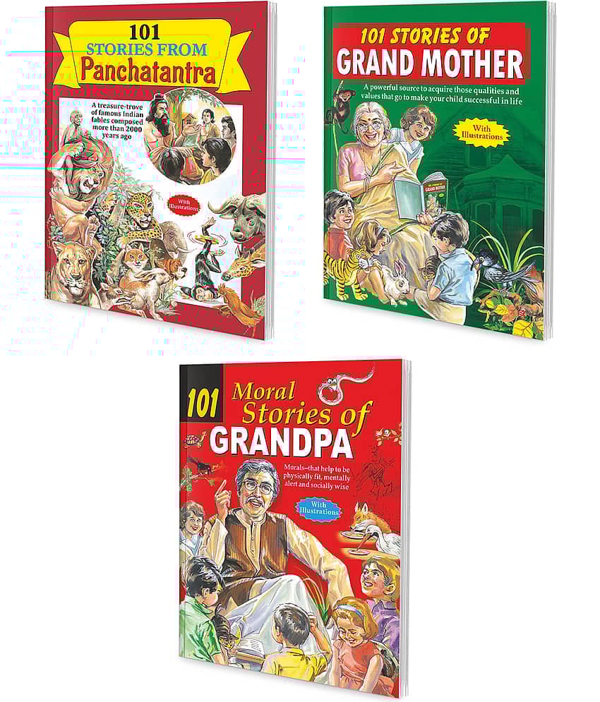 101 Bedtime Stories | Set of 3 Story Books | 101 Stories from Panchatantra, 101 Stories of Grand Mother and 101 Moral Stories of Grandpa