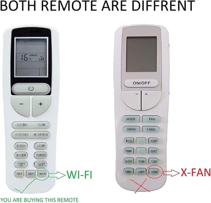 Voltas Air Conditioner Remote Control Compatible with Voltas Split/Window AC Remote Control with (WiFi/Adj) Function (133B)