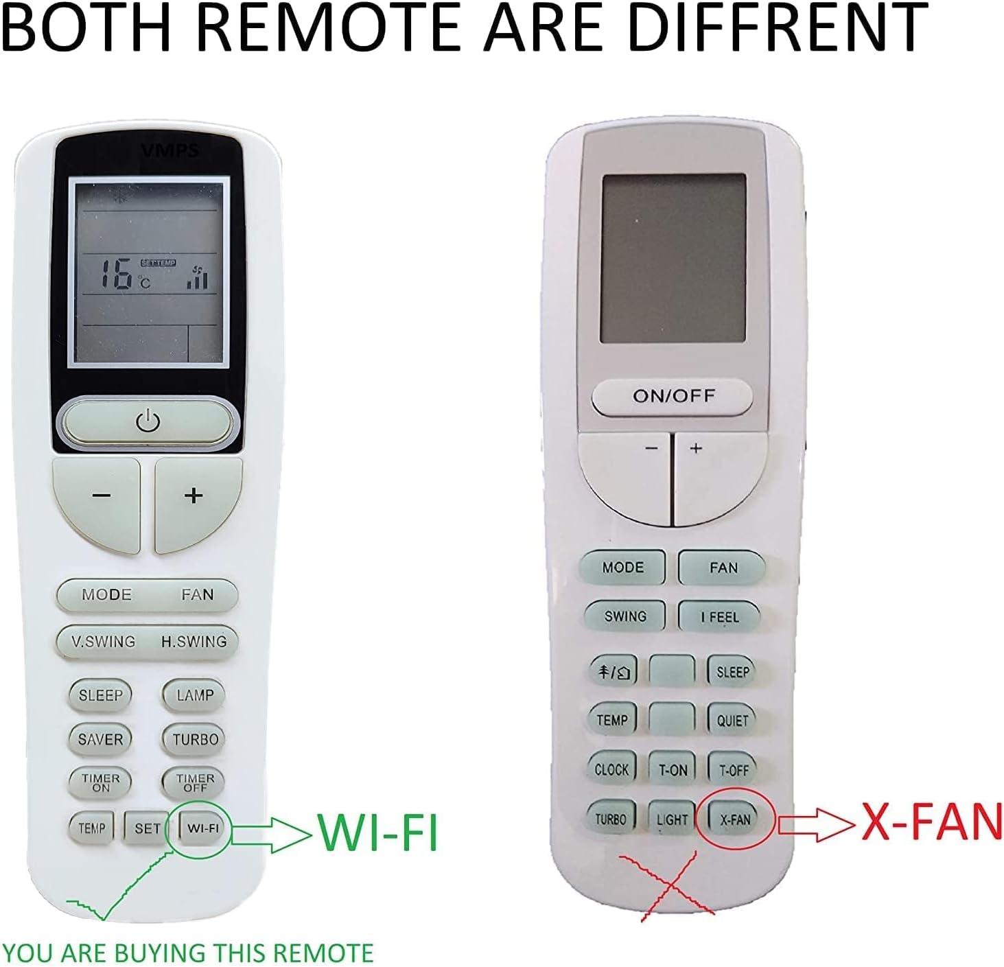 Voltas Air Conditioner Remote Control Compatible with Voltas Split/Window AC Remote Control with (WiFi/Adj) Function (133B)