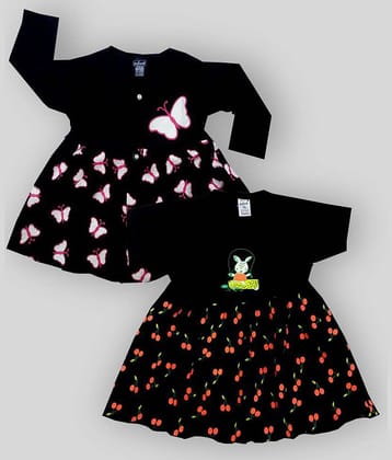 INFANT Pack of 2 Baby Girls 100% Cotton Frocks ( Navy )