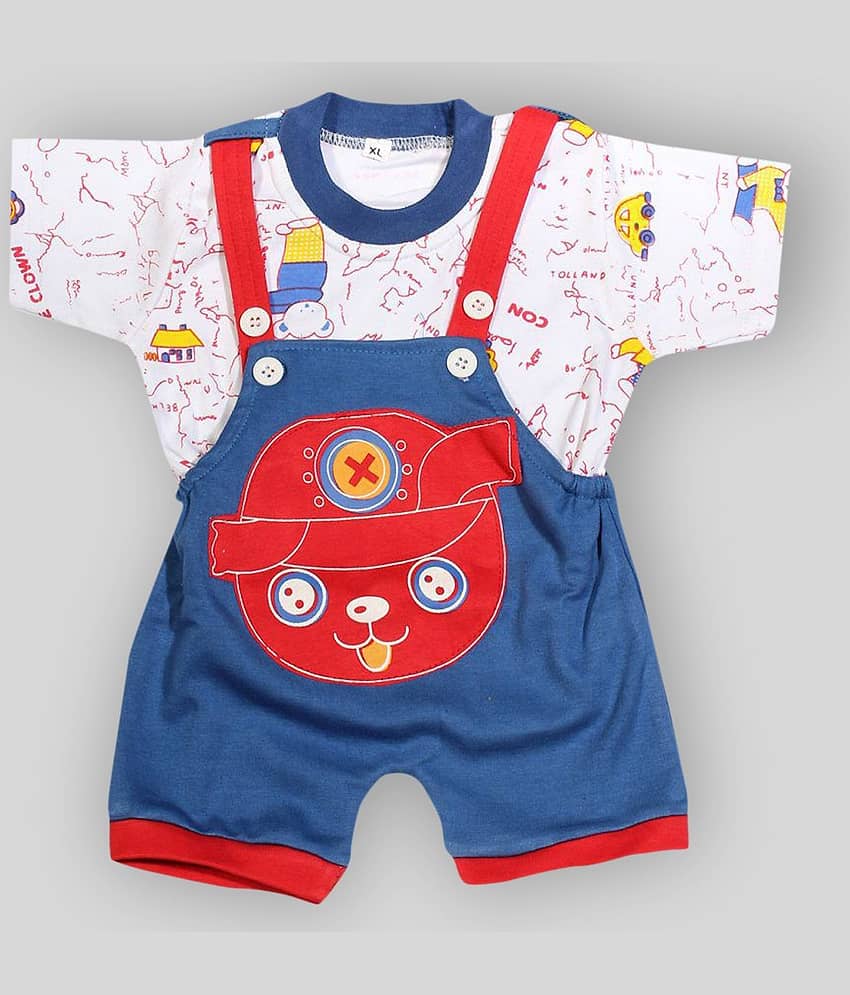 Babeezworld Pack of 1 Unisex for Baby Cotton Dungaree Sets ( Multi )