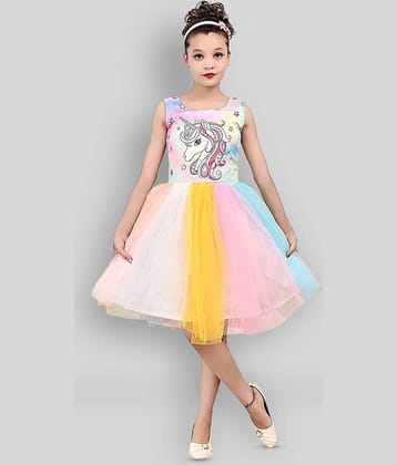 Cherry Tree Net Frock For Girls ( Pack of 1 , Multi )