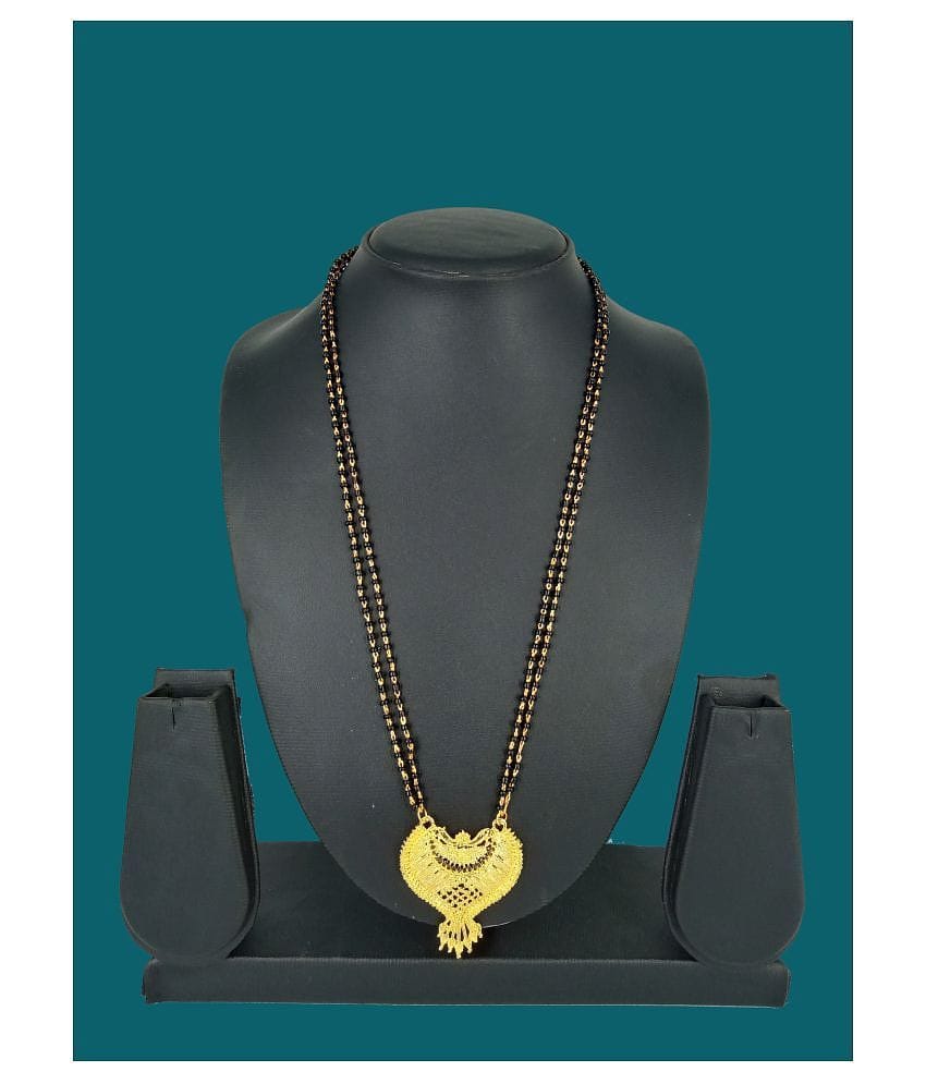 shankhraj mall gold plated new fancy mangalsutra-100299 - Golden