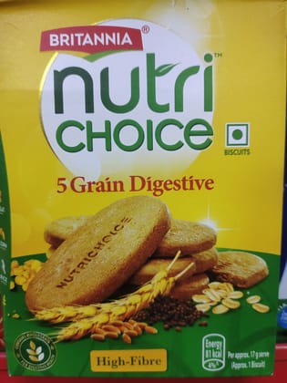Britannia Nutri Choice 5 Grain Digestive Multigrain Biscuits - High Fibre