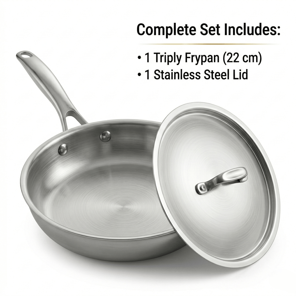 WEKTU  Tri-Ply Frying Pan with SS Lid – Heavy Bottom Professional Cookware. - Cookware | Buy online on ZillyBuy