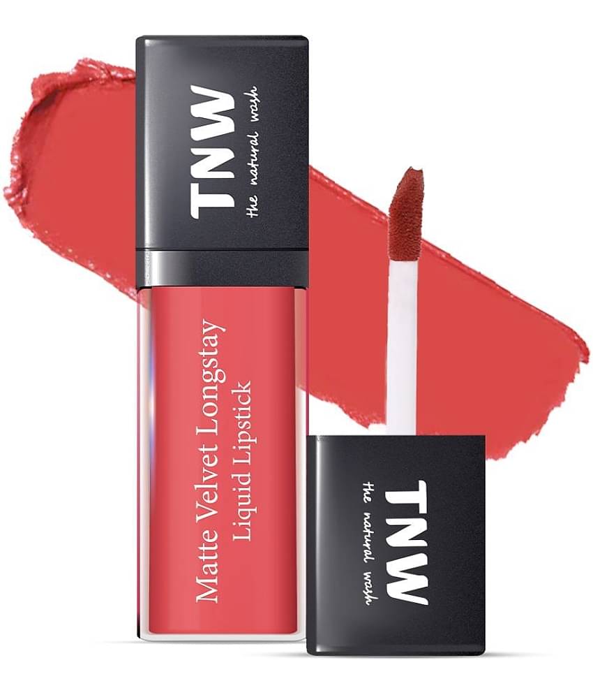 TNW - The Natural Wash Matte Velvet Longtay Liquid Lipstick(02) Spicy Coral, Nude, 5Ml