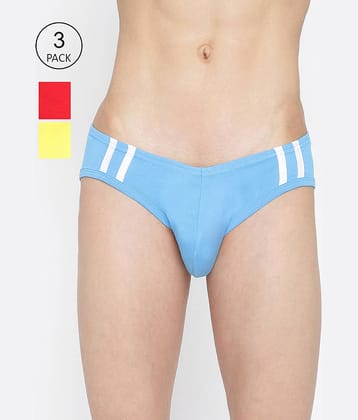 La Intimo Pack of 3 Cotton Briefs For Men's ( Multicolor )