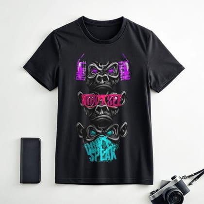 Neon Monks – Speak No Evil Tee-Black / 2XL