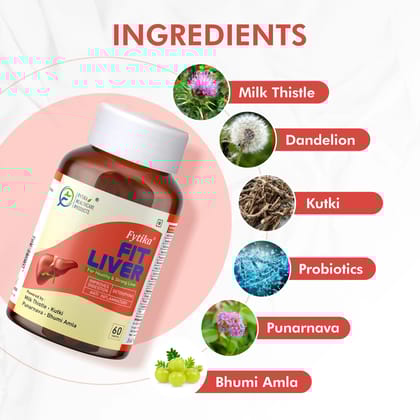 Fytika Fit Liver and Immunity Booster: Liver Detox, Boosts Immunity, For Men, Women - 60 Tablets Each