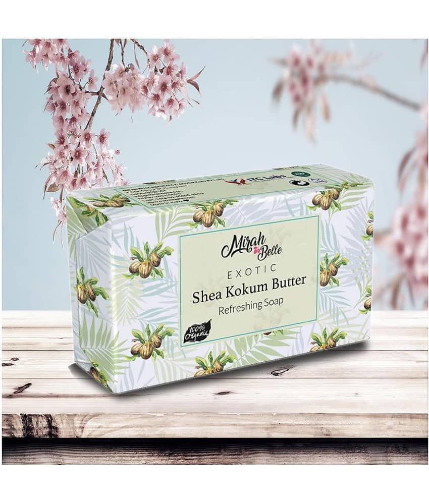 Mirah Belle - Organic Shea Kokum Butter Soap Bar 125gm - For Dry & Sensitive Skin- Handmade Soap