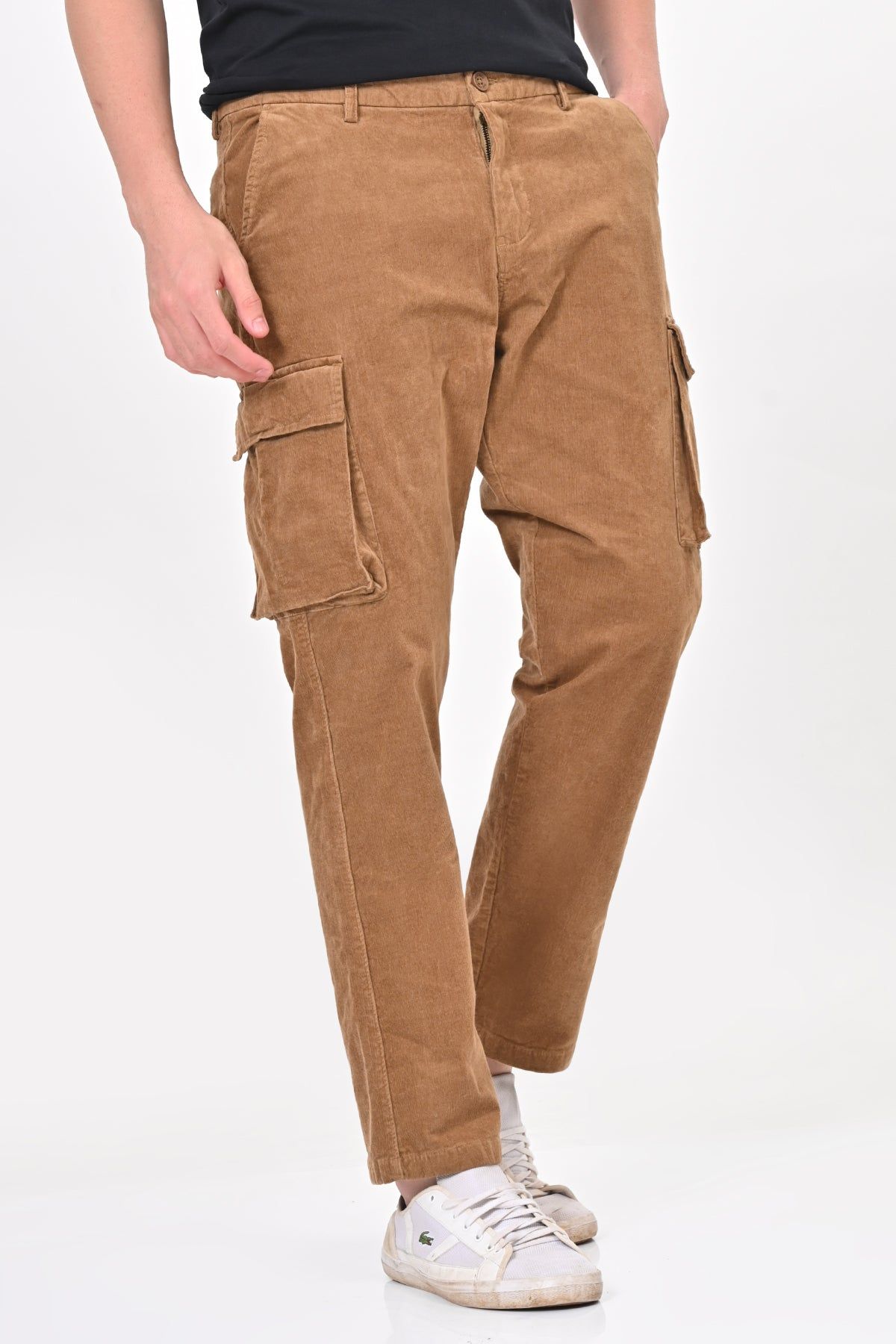Cord - Corduroy Cargo Trouser - Khaki-S-30 / KHAKI