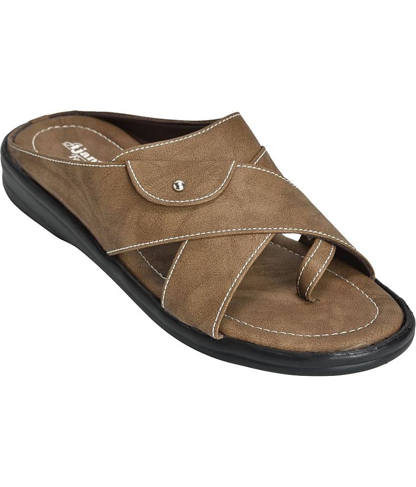 Ajanta Brown Men's Leather Slipper