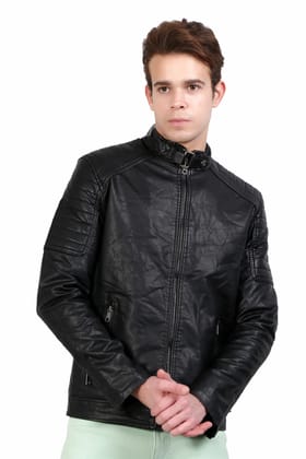 "Vintage Men's Leather Jacket – Timeless Fashion Upgrade"-L / Black