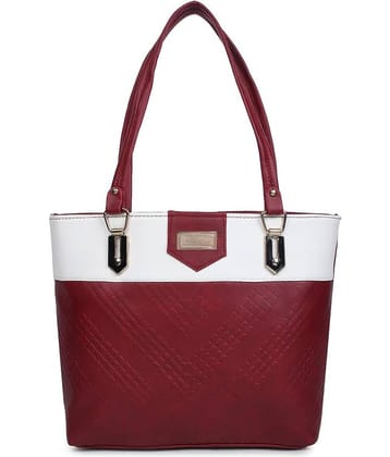 Cherry Tree Red Faux Leather Tote Bag