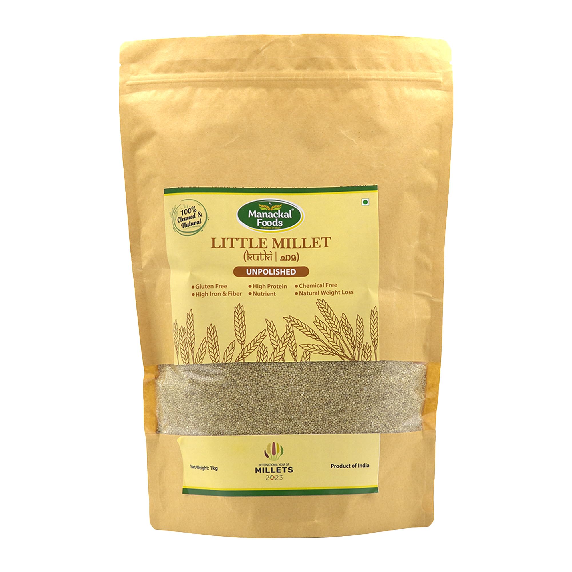 Little Millet Whole Grain 1kg | Natural & Unpolished Gluten-Free Superfood | High Fibre, Protein & Iron | Healthy Millet Rice Alternative
