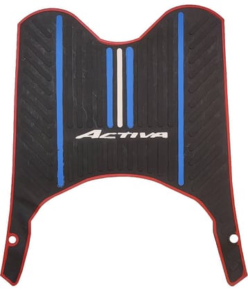 AUTOXYGEN Anti skid Scooter/Scooty Foot Mat Rubber Floor Mat Accessories for Activa 6G (Black, Blue & Red)