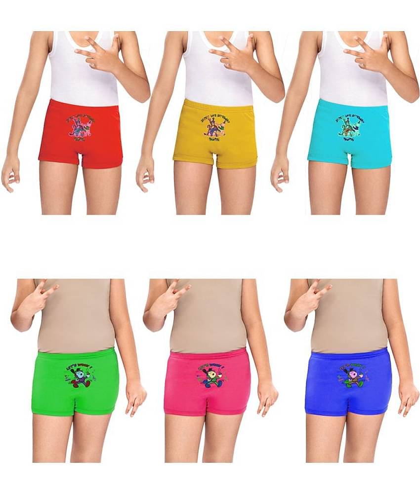 Dixcy Slimz Kiara Cotton Printed Multicolour Drawer/Bloomer/Underwear/ for Kids/Boys/Girls - Pack of 6