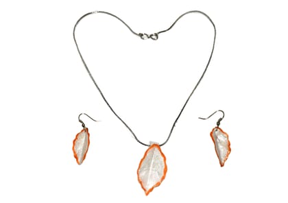 Big Fish Scale Top Earring Necklace Set