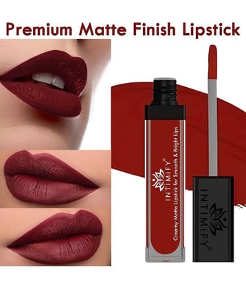 Intimify Maroon Matte Lipstick, Lipstick For Women, Highly Pigmented Long Lasting, 6 Ml