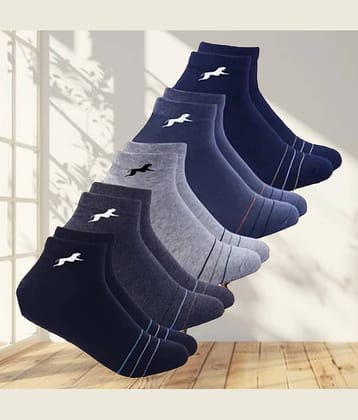 VAMEAR Pack of 5 Men's Cotton Blend Ankle Length Socks ( Black )