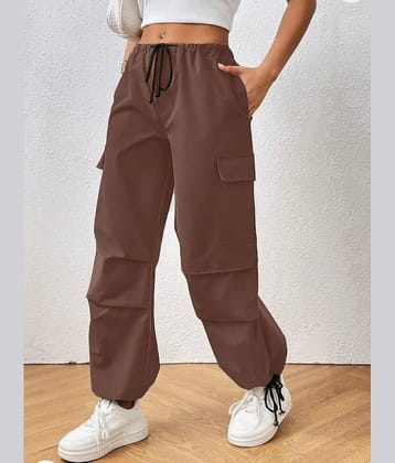 Broadstar Pack of 1 Polyester Baggy Women's Cargo Pants ( Brown )