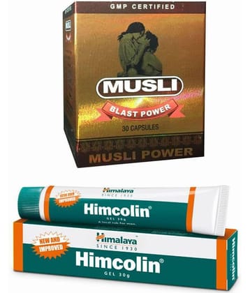 Ayurveda Cure Himalaya Himcolin 30gm Gel & Musli Blast Power Capsule 30 no.s