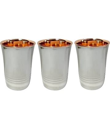 A & H ENTERPRISES - Copper Glasses Set 250 ml ( Pack of 3 )