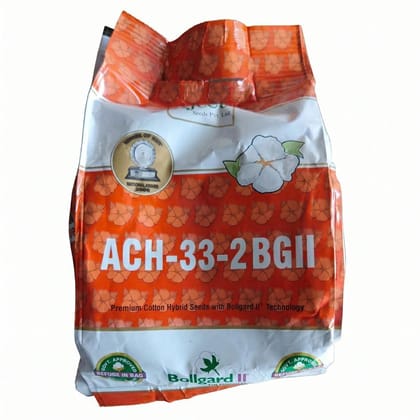 Ajeet Seeds ACH-33-2 BGII Cotton Seeds - 500 gm - 500 gm - One packet of hybrid cotton seeds